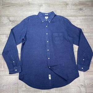 J Crew Shirt Mens XL Blue Baird McNutt Irish Linen Slim Button Down‎ Long Sleeve